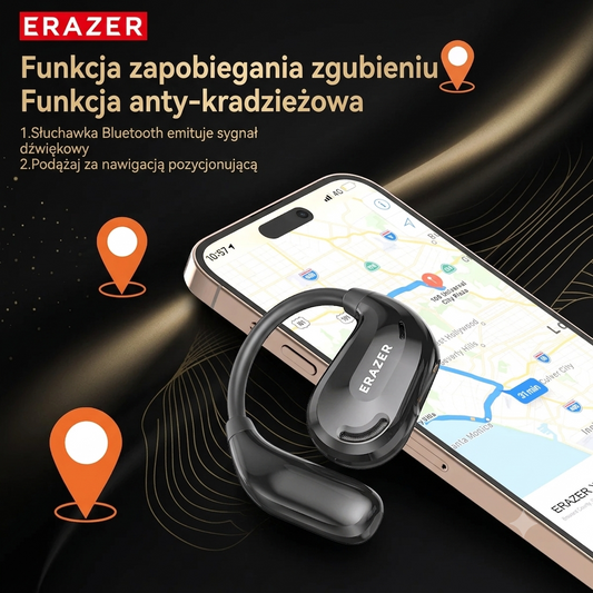 Słuchawki Bluetooth Erazer XT66 PRO czarne z wyświetlaczem LED