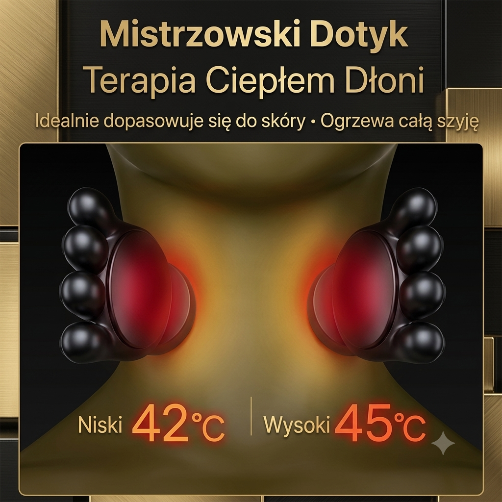Bezprzewodowy Masażer Shiatsu do Szyi i Barków z Funkcją Podgrzewania USB-C