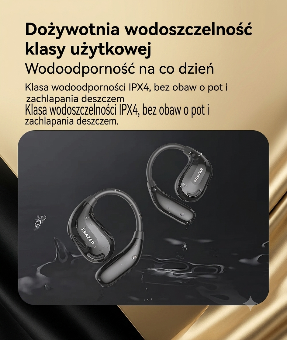 Słuchawki douszne Erazer XT66 PRO, 2 sztuki, Gadgetflow, czarne z logo ERAZER