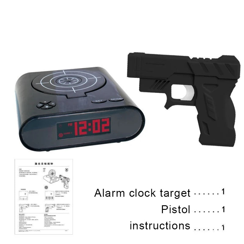 Budzik Pistolet – Cyfrowy Budzik LED z Funkcją Drzemki