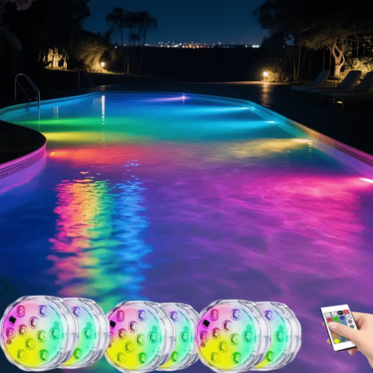 Podwodne Lampki LED RGB IP68 z Pilotem – 16 Kolorów, Basen, Akwarium, Impreza | NEWBIRTH HD062