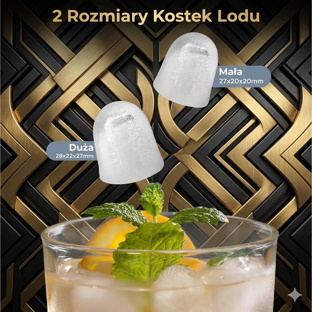 Automatyczna Maszyna do Lodu – 12kg/24h, 9 Kostek w 7 min, Samoczyszcząca | PL
