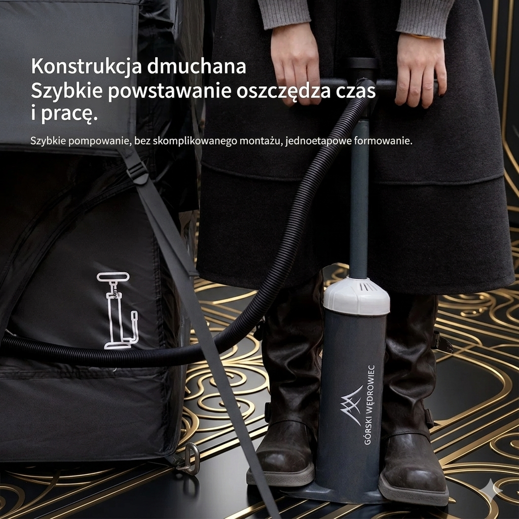 MOUNTAINHIKER Namiot Rodzinny Dmuchany 3-6 Osób – Wodoodporny, Czterosezonowy