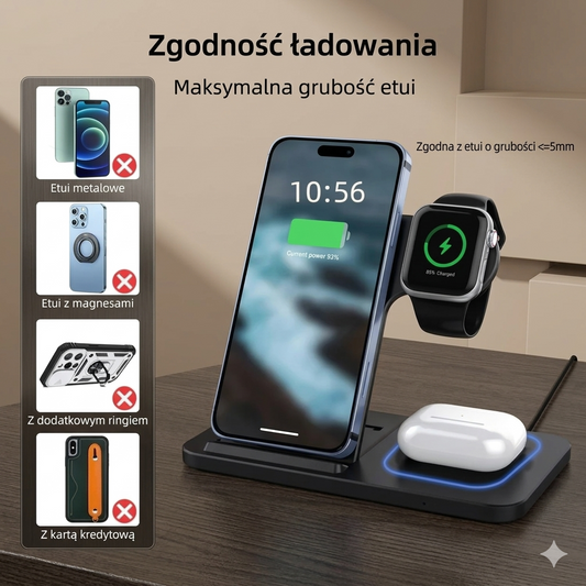 Ładowarka Bezprzewodowa 30W – iPhone, Apple Watch, AirPods