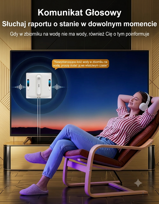 Inteligentny robot do mycia okien ABIR WD9 od Gadgetflow - robot czyszczący do szkła, biały