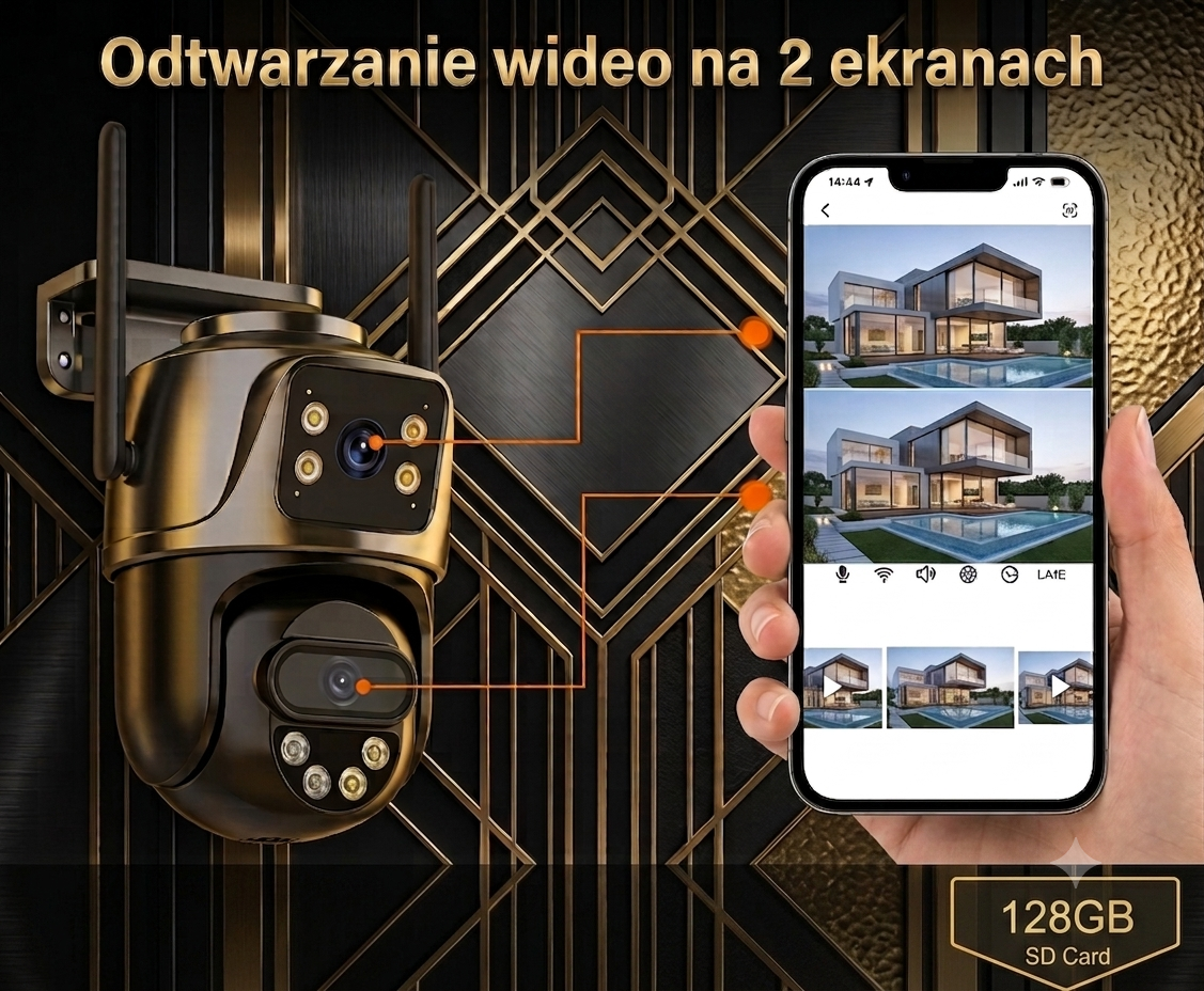 Kamera IP 4K 8MP Dual Lens WiFi PTZ – Inteligentny Monitoring 360° z Automatycznym Śledzeniem