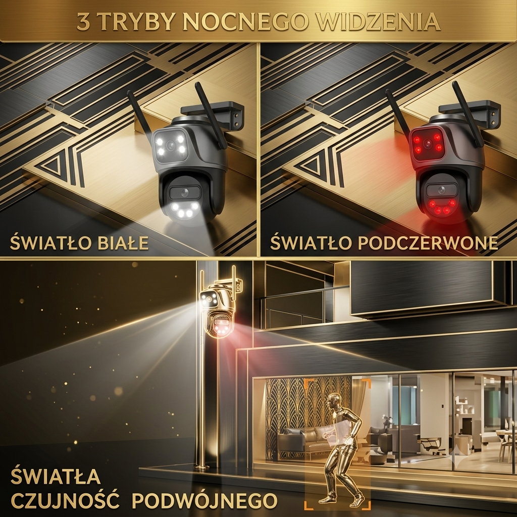 Kamera IP 4K 8MP Dual Lens WiFi PTZ – Inteligentny Monitoring 360° z Automatycznym Śledzeniem