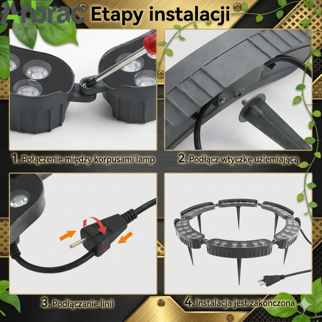 Lampa Ogrodowa LED do Drzew – IP65, 12W, Ciepła/RGB, 220V | Wysyłka z Polski 🇵🇱