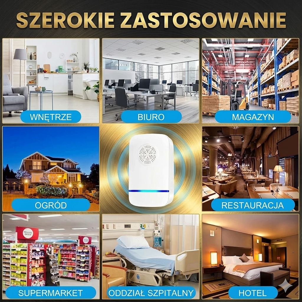 Ultradźwiękowy Odstraszacz Szkodników – Myszy, Komary, Karaluchy