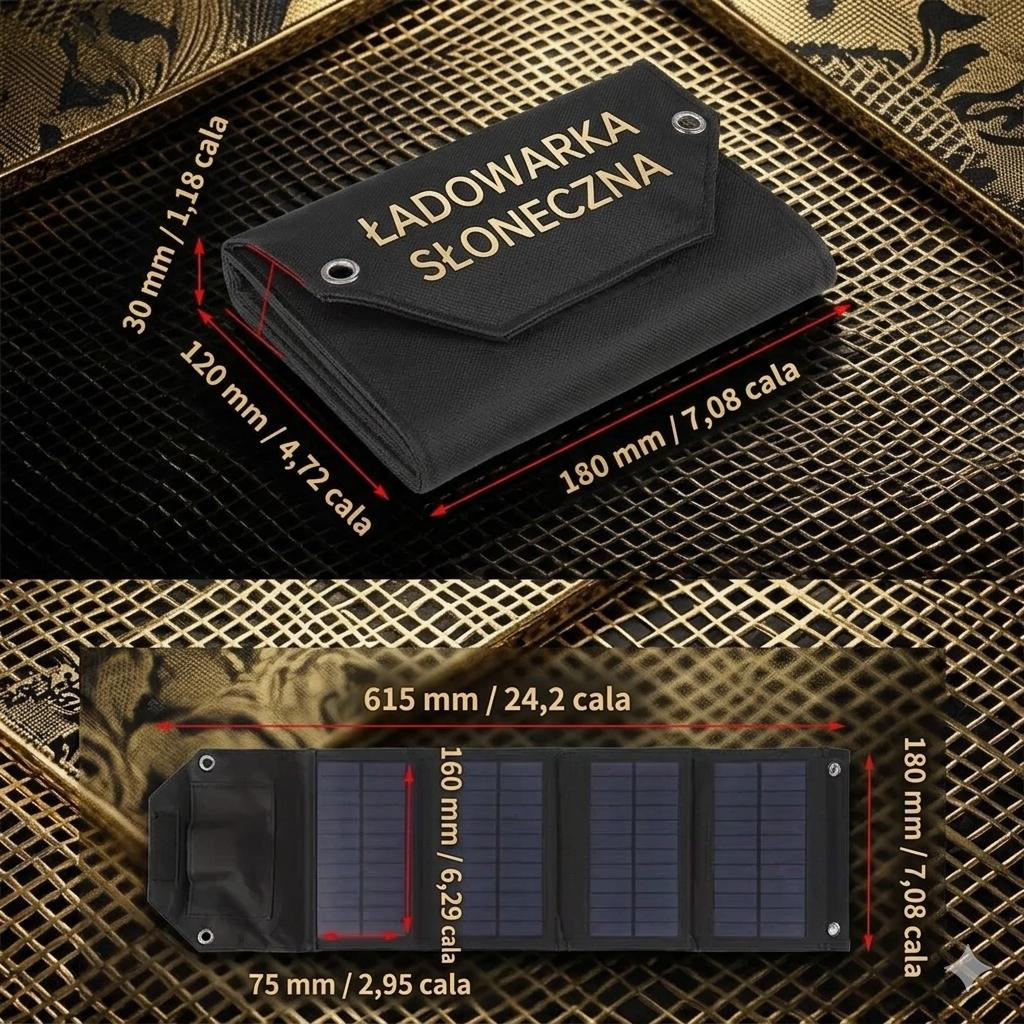 Składany Panel Solarny 100W – Przenośna Ładowarka USB na Camping i Outdoor