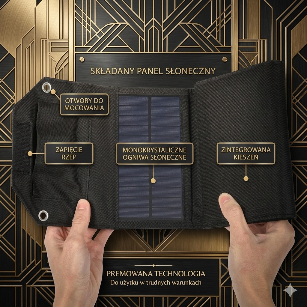Składany Panel Solarny 100W – Przenośna Ładowarka USB na Camping i Outdoor