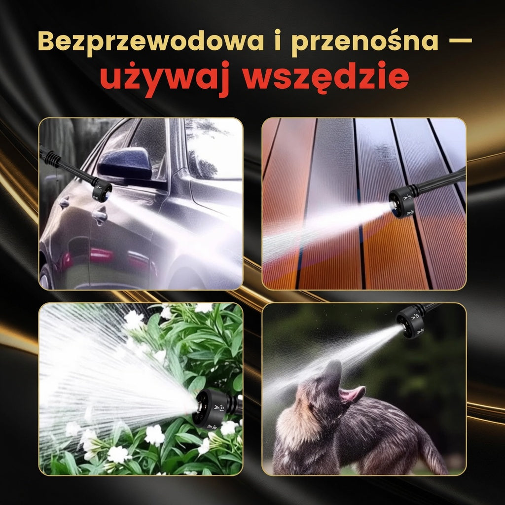 Bezprzewodowa Myjka Ciśnieniowa  200 bar – 6w1, 20000mAh, Wąż 5m | Wysyłka z Polski 🇵🇱
