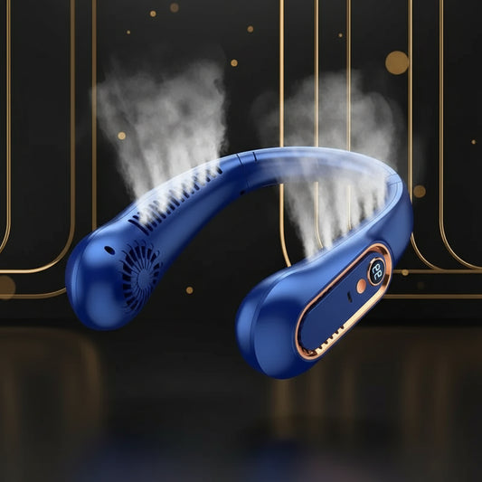 Wentylator na Szyję USB – Bezłopatkowy, 5 Prędkości, Wyświetlacz LED