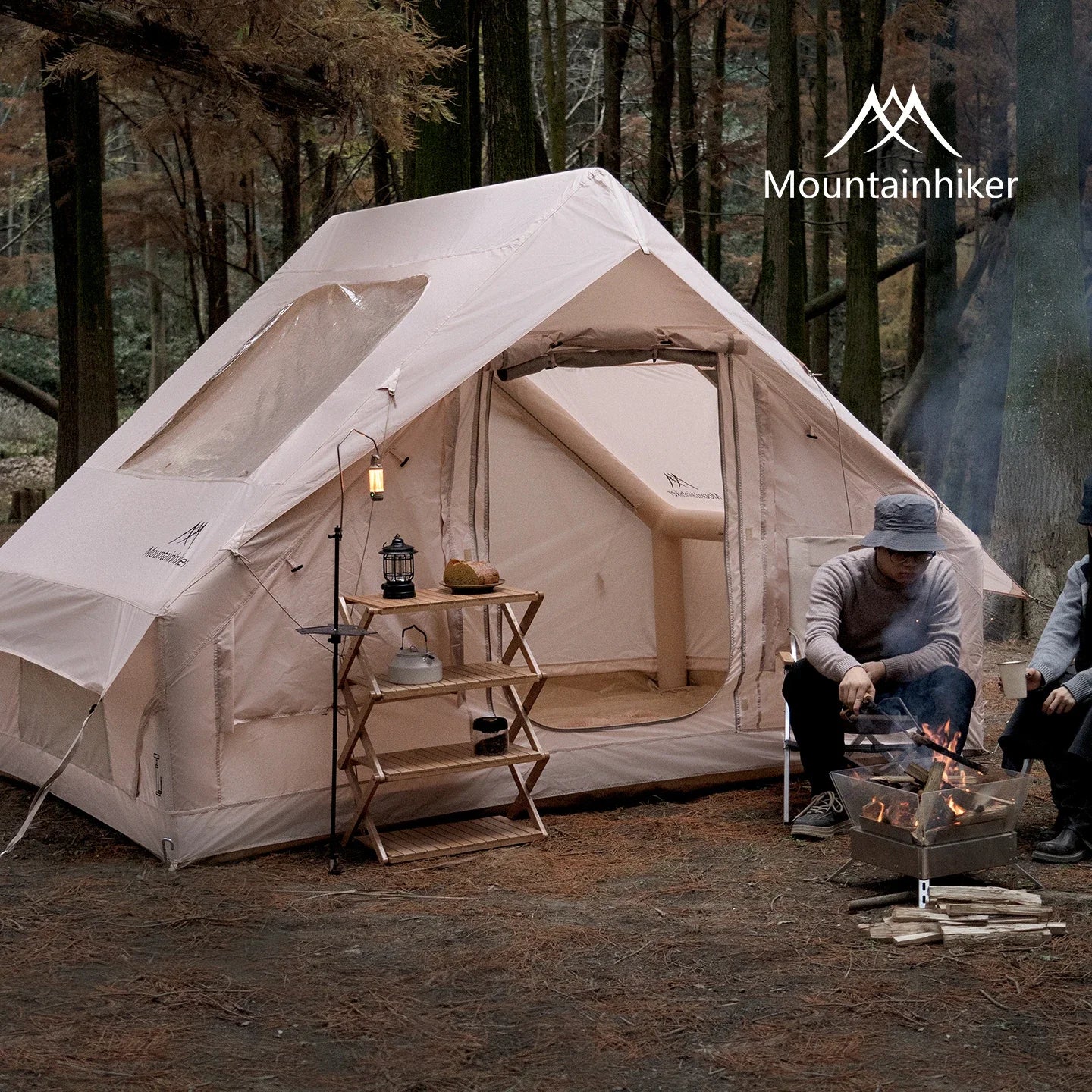 MOUNTAINHIKER Namiot Rodzinny Dmuchany 3-6 Osób – Wodoodporny, Czterosezonowy