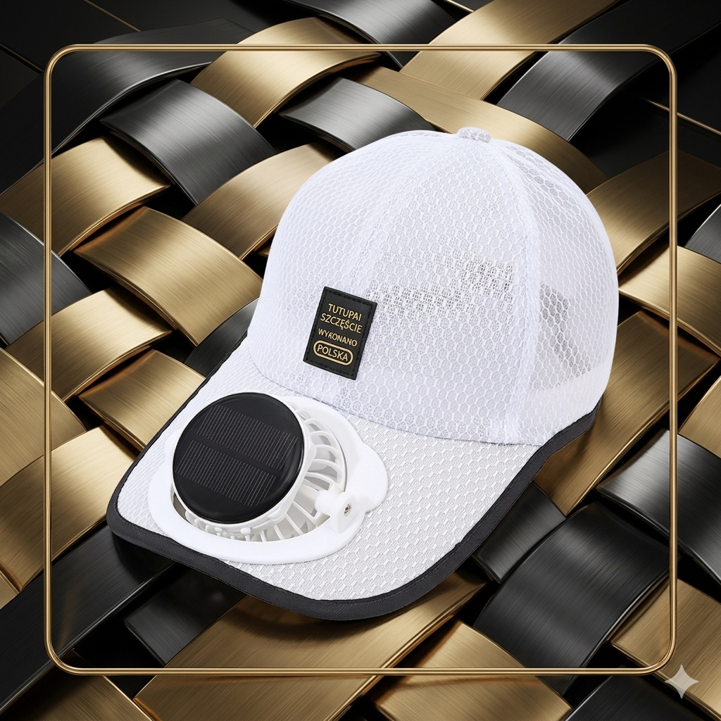 Czapka z Wentylatorkiem Solarnym USB – Chłodzenie i Ochrona UV | GADGETFLOW